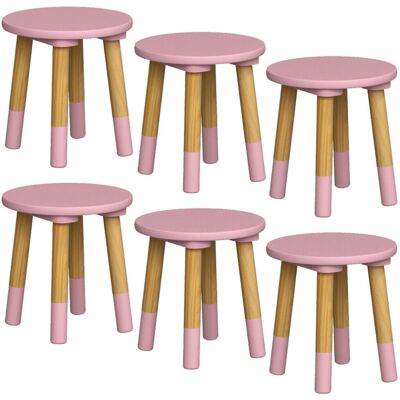 URBN Living - Kids Round Stool - Pink - 6 - Stool URBN Living - Kids Round Stool - Pink - 6 - Stool