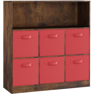 URBN Living - 7 Cubed - Rustic Brown - Red - Bookcase URBN Living - 7 Cubed - Rustic Brown - Red - Bookcase