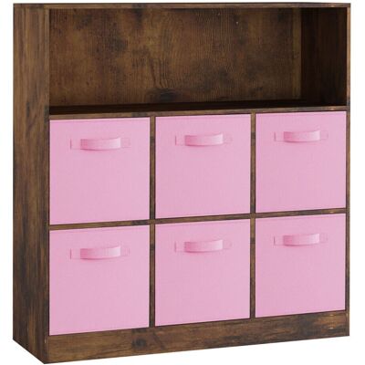 URBN Living - 7 Cubed - Rustic Brown - Light Pink - Bookcase URBN Living - 7 Cubed - Rustic Brown - Light Pink - Bookcase