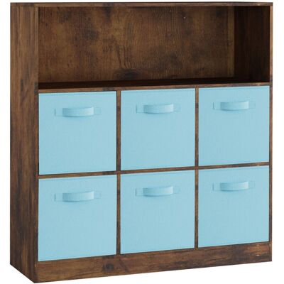 URBN Living - 7-Cubed - Rustic Brown - Sky Blue - Bookcase URBN Living - 7-Cubed - Rustic Brown - Sky Blue - Bookcase