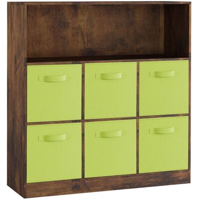 URBN Living - 7 Cubed - Rustic Brown - Green - Bookcase URBN Living - 7 Cubed - Rustic Brown - Green - Bookcase