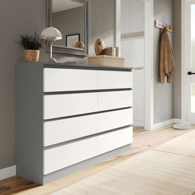 URBN Living - 8-Drawer Wide - Grey - Chest of drawers URBN Living - 8-Drawer Wide - Grey - Chest of drawers