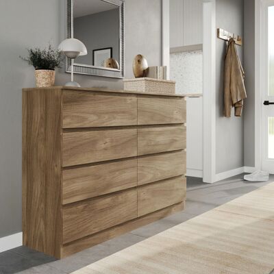 URBN Living - Oak 8-Drawer Chest of Drawers URBN Living - Oak 8-Drawer Chest of Drawers
