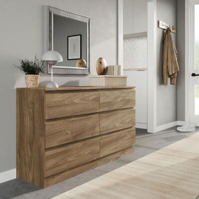 URBN Living Oak 120cm 6-Drawer - Chest of drawers URBN Living Oak 120cm 6-Drawer - Chest of drawers