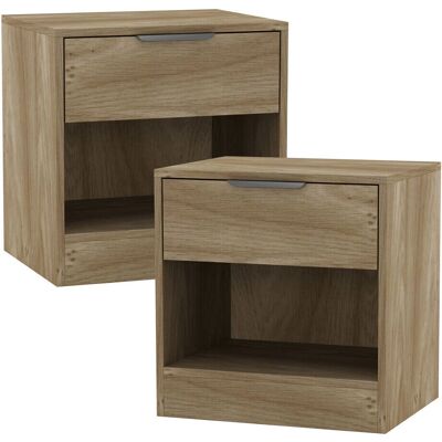 URBN Living - Oak 1-Drawer Bedside Table - Oak URBN Living - Oak 1-Drawer Bedside Table - Oak