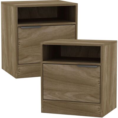 URBN Living - Oak-2 - 1-Door Bedside Table URBN Living - Oak-2 - 1-Door Bedside Table