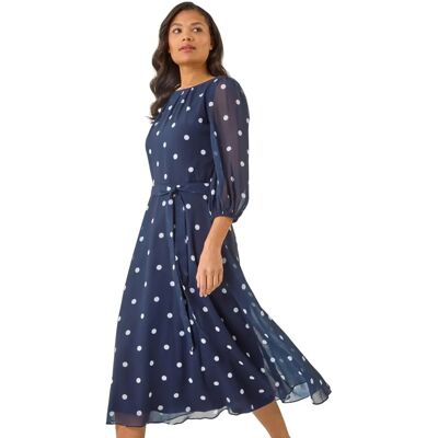 Roman Originals UK Navy Pleated Midi Dress - Dress Roman Originals UK Navy Pleated Midi Dress - Dress