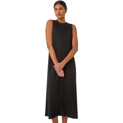 Roman Originals UK Schwarzes Sandwash Stretch Midikleid - Kleid Roman Originals UK Schwarzes Sandwash Stretch Midikleid - Kleid
