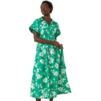 Roman Originals UK Floral Cotton Poplin Shirt Dress - Size 20 Roman Originals UK Floral Cotton Poplin Shirt Dress - Size 20
