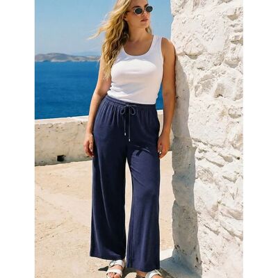 Pantalons en Mélange de Lin Marine Roman UK - Femmes Pantalons en Mélange de Lin Marine Roman UK - Femmes