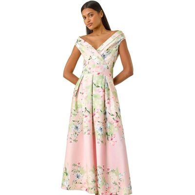 Roman UK Pink Floral Print Bardot Midi Dress - Product Type Roman UK Pink Floral Print Bardot Midi Dress - Product Type