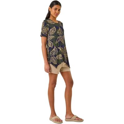Roman Originals UK Navy Blätterdruck Tunika - Größe 14 - Tunika Roman Originals UK Navy Blätterdruck Tunika - Größe 14 - Tunika