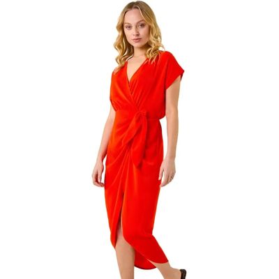 Roman Originals UK Dusk Robe Cache-Cœur Orange - Robe - Publicité Roman Originals UK Dusk Robe Cache-Cœur Orange - Robe - Publicité
