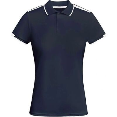 Roly Navy Blue/White Short-Sleeved Sports Polo Shirt - T-shirt Roly Navy Blue/White Short-Sleeved Sports Polo Shirt - T-shirt