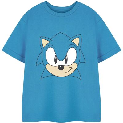 Maglietta Sonic The Hedgehog con faccia - Blu per ragazzi Maglietta Sonic The Hedgehog con faccia - Blu per ragazzi