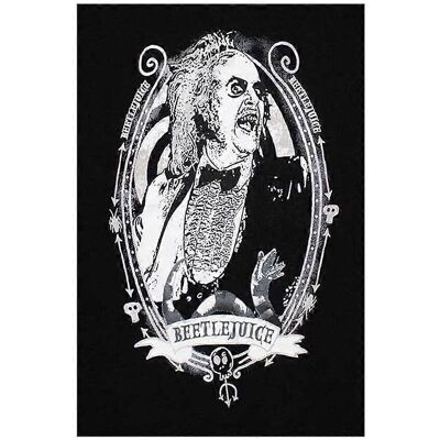 Maglietta Unisex Nera Beetlejuice - Adulti - Cotone - Girocollo - Maniche corte - Licenza ufficiale Maglietta Unisex Nera Beetlejuice - Adulti - Cotone - Girocollo - Maniche corte - Licenza ufficiale