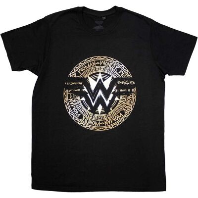 Wonder Woman Black T-Shirt - Unisex Adult Gold Circle Wonder Woman Black T-Shirt - Unisex Adult Gold Circle