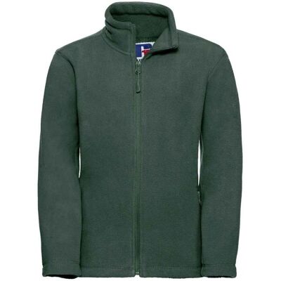 Russell Athletic Childrens Unisex Full Zip Outdoor Fleece Jacket - Bottle Green Russell Athletic Childrens Unisex Full Zip Outdoor Fleece Jacket - Bottle Green