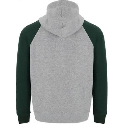 Roly Childrens/Kids Badet Two Tone Hoodie Heather Grey/Bottle Green - Hoodie Roly Childrens/Kids Badet Two Tone Hoodie Heather Grey/Bottle Green - Hoodie