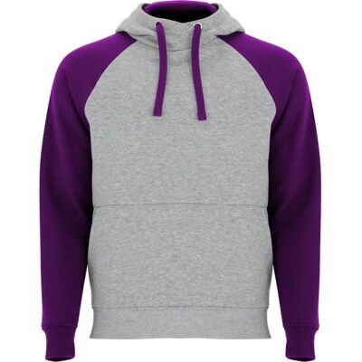 Roly Childrens/Kids Badet Two Tone Hoodie Heather Grey/Purple - Hoodies Roly Childrens/Kids Badet Two Tone Hoodie Heather Grey/Purple - Hoodies