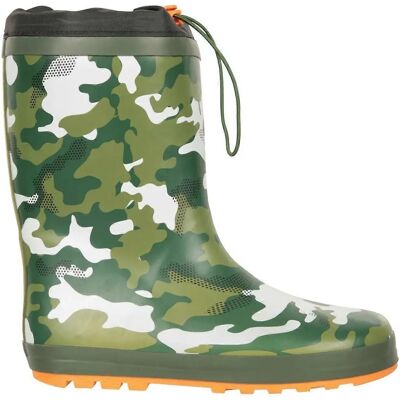 Mountain Warehouse Kinderen Camo Regenlaarzen - Khaki/Groen - Maat 12 - Waterproof Mountain Warehouse Kinderen Camo Regenlaarzen - Khaki/Groen - Maat 12 - Waterproof