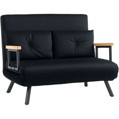 HOMCOM - Click Clack 2 Seater - Black - 2 Seater - Sofa bed HOMCOM - Click Clack 2 Seater - Black - 2 Seater - Sofa bed