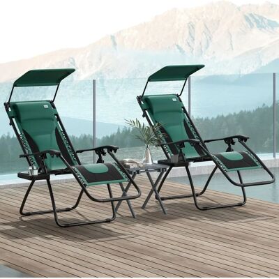 Outsunny - Zero Gravity Lounger - Green - Foldable - Chair Outsunny - Zero Gravity Lounger - Green - Foldable - Chair