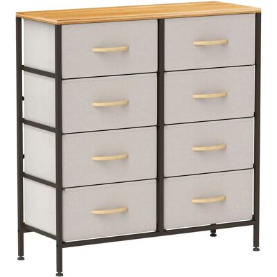 Homcom Cream 8-Drawer Fabric Chest - Bedroom Storage Homcom Cream 8-Drawer Fabric Chest - Bedroom Storage