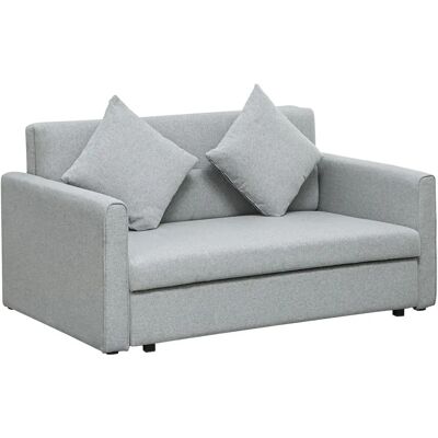 Homcom Light Grey Convertible Loveseat Sofa Bed - Sofa Bed Homcom Light Grey Convertible Loveseat Sofa Bed - Sofa Bed