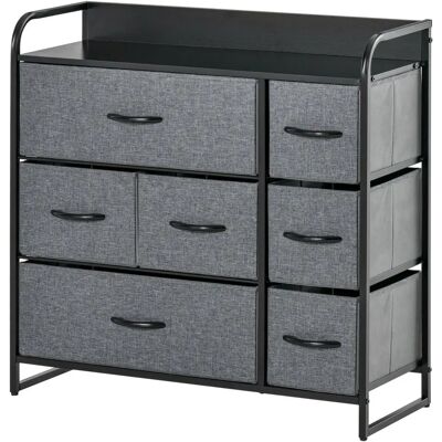 Homcom Grey Metal 3-Tier Dresser - 7 Foldable Fabric Drawers Homcom Grey Metal 3-Tier Dresser - 7 Foldable Fabric Drawers