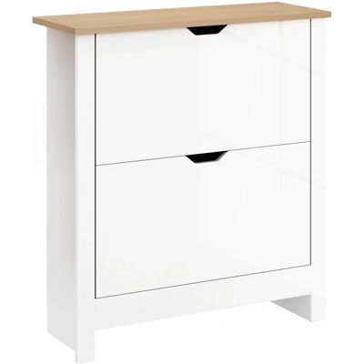 HOMCOM - Slim Shoe Cabinet - White - 12 Pairs - Shoe Cabinet HOMCOM - Slim Shoe Cabinet - White - 12 Pairs - Shoe Cabinet