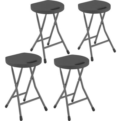 Outsunny Charcoal Grey Folding Stool Set of 4 - Garden Furniture Outsunny Charcoal Grey Folding Stool Set of 4 - Garden Furniture