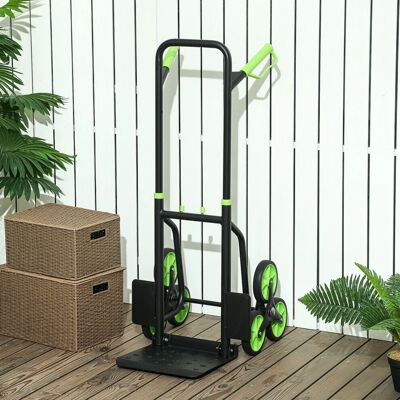 Durhand Green Steel 6-Wheel Folding Trolley Cart - Heavy Duty Durhand Green Steel 6-Wheel Folding Trolley Cart - Heavy Duty
