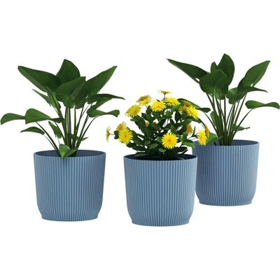 Outsunny Set of 3 Round Plant Pots - Garden Decoration Outsunny Set of 3 Round Plant Pots - Garden Decoration
