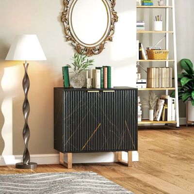 HOMCOM Black Sideboard - Modern Buffet Cabinet with 2 Doors HOMCOM Black Sideboard - Modern Buffet Cabinet with 2 Doors