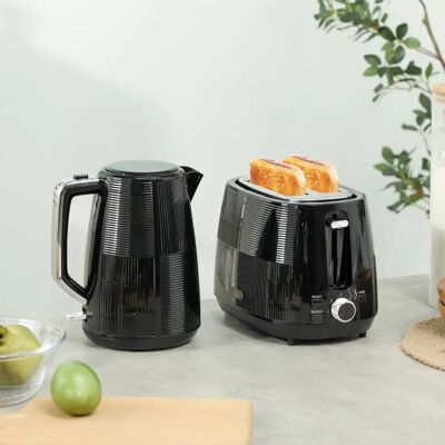 Homcom Black 1.7l Electric Kettle & Toaster Set - Kitchen Appliances Homcom Black 1.7l Electric Kettle & Toaster Set - Kitchen Appliances