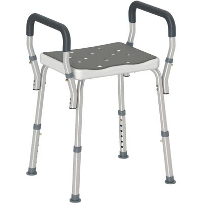 HOMCOM - Rust-Free Aluminium Bath Chair - Grey - Bath Chair HOMCOM - Rust-Free Aluminium Bath Chair - Grey - Bath Chair