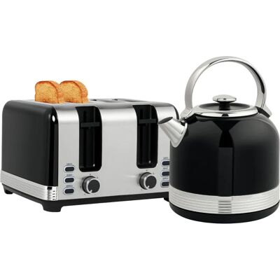HOMCOM 1.7L 3000W Electric Kettle & Toaster Set - Black HOMCOM 1.7L 3000W Electric Kettle & Toaster Set - Black