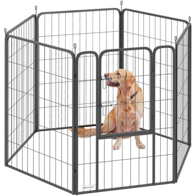 PawHut - 6 Panels Dog Playpen - 100cm High - Secure Door - Dog Playpen PawHut - 6 Panels Dog Playpen - 100cm High - Secure Door - Dog Playpen