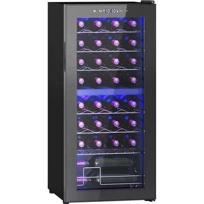 HOMCOM - 86L Dual Zone Wine Cooler - Black - Wine Cooler HOMCOM - 86L Dual Zone Wine Cooler - Black - Wine Cooler