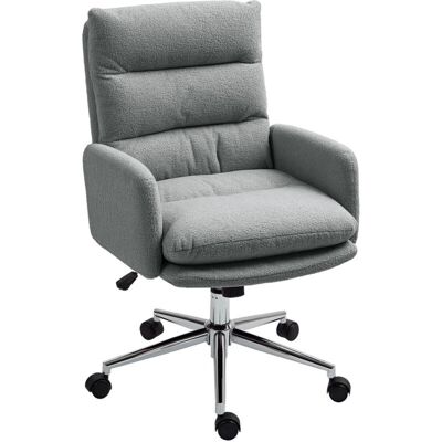 HOMCOM Upholstered Desk Chair - Height Adjustable - Grey HOMCOM Upholstered Desk Chair - Height Adjustable - Grey