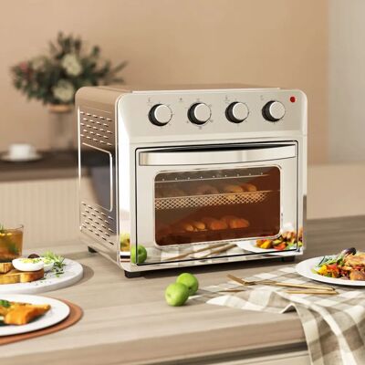 HOMCOM 24L Air Fryer Oven - Grey, Silver - Electric Mini Oven HOMCOM 24L Air Fryer Oven - Grey, Silver - Electric Mini Oven
