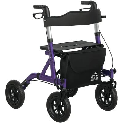 HOMCOM Rollator Walker - All-terrain Wheels & Seat HOMCOM Rollator Walker - All-terrain Wheels & Seat