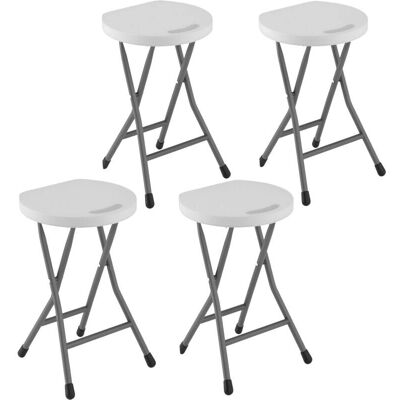 Outsunny Model - Foldable Garden Stool Set - White Outsunny Model - Foldable Garden Stool Set - White