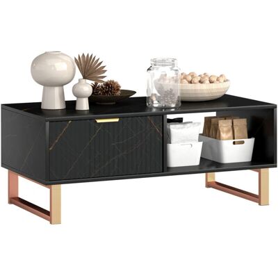 HOMCOM - Coffee Table - Drawer - Black HOMCOM - Coffee Table - Drawer - Black