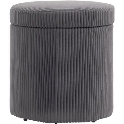 Homcom Ottoman de rangement en velours côtelé gris - Ottoman de rangement - Publicité Homcom Ottoman de rangement en velours côtelé gris - Ottoman de rangement - Publicité