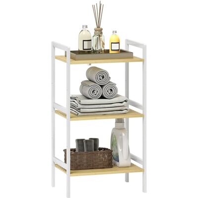 HOMCOM Bamboo 3-Tier Bathroom Shelf - Adjustable Storage HOMCOM Bamboo 3-Tier Bathroom Shelf - Adjustable Storage
