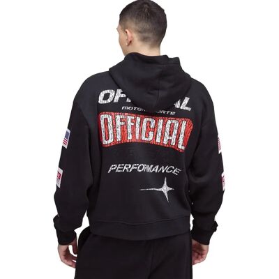 boohooMAN - Oversize Moto Zip Hoodie - Czarny - L - hoodie boohooMAN - Oversize Moto Zip Hoodie - Czarny - L - hoodie