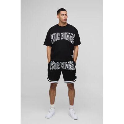 boohooMAN - Kastiges Oversize Homme Basketball-Shorts-Set boohooMAN - Kastiges Oversize Homme Basketball-Shorts-Set