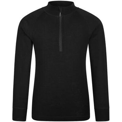 Mountain Warehouse Kind Merino Mengsel Half Zip Basislaag Top - Zwart - Maat: 2 jaar/3 jaar Mountain Warehouse Kind Merino Mengsel Half Zip Basislaag Top - Zwart - Maat: 2 jaar/3 jaar